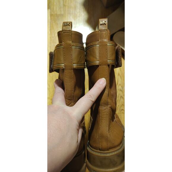 Michael Kors Ridley Leather Pull-on Flat Chelsea Booties British Tan Size 10 - Picture 7 of 7